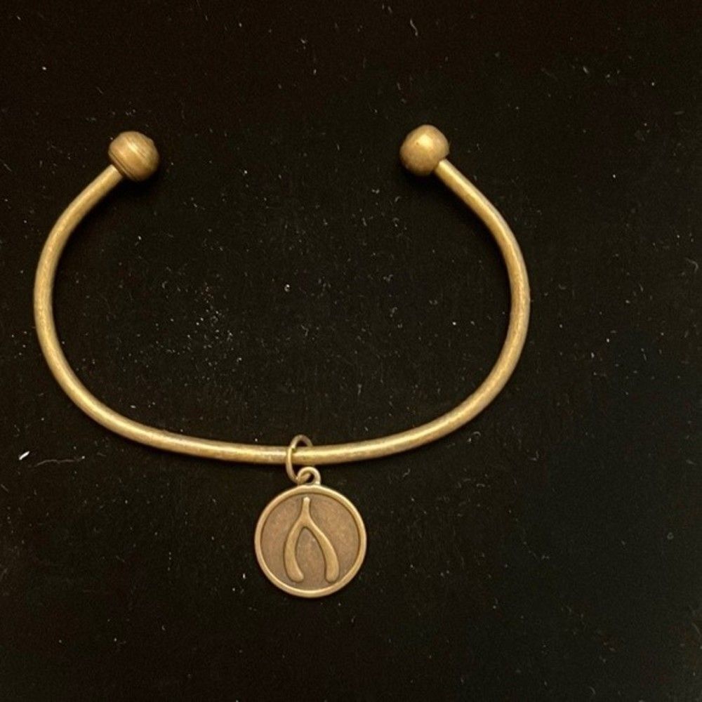 Cuff Bracelet with Removable Wishbone Charm